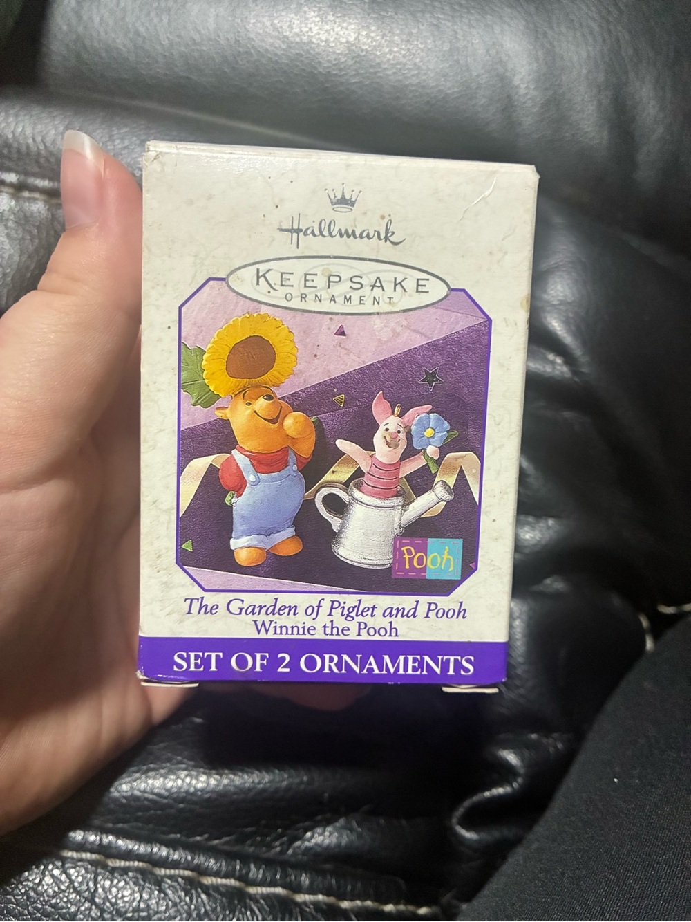 Hallmark Keepsake Winnie the Pooh & Piglet Garden Ornament Set - Purple